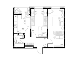 Продается 2-комнатная квартира ЖК Панорама на Театральном, литера 1, 55  м&sup2;, 7700000 рублей