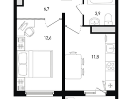Продается 1-комнатная квартира ЖК 5 элемент Аске, лит 5-12 стр.1, сек.1,2, 36.1  м&sup2;, 4642821 рублей
