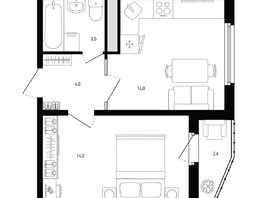 Продается 1-комнатная квартира ЖК Левенцовка Парк, лит 8-11 стр.2, сек.4,5, 36.8  м&sup2;, 5989200 рублей