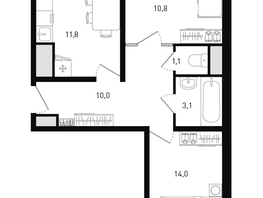 Продается 2-комнатная квартира ЖК 5 элемент Аске, лит 5-12 стр.2, сек.3,4,5,6, 52.7  м&sup2;, 8277958 рублей