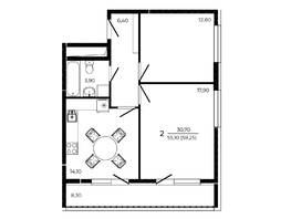 Продается 2-комнатная квартира ЖК ПРИТЯЖЕНИЕ, литер 3, 59.25  м&sup2;, 7169250 рублей