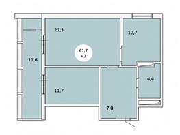 Продается 2-комнатная квартира ЖК Фрейм, 11В, 61.7  м&sup2;, 9717750 рублей