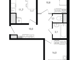 Продается 2-комнатная квартира ЖК 5 элемент Аске, лит 5-12 стр.2, сек.3,4,5,6, 52.6  м&sup2;, 8736860 рублей