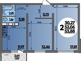 Продается 2-комнатная квартира ЖК Суворовский, литера 1, 53.88  м&sup2;, 6629999 рублей