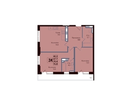 Продается 3-комнатная квартира ЖК Академия, 1 этап, 71.86  м&sup2;, 11210160 рублей