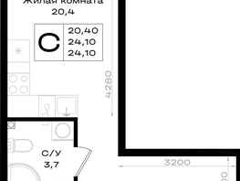 Продается Студия ЖК Придонье, литер 3.3, 24.1  м&sup2;, 3325800 рублей