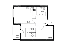 Продается 1-комнатная квартира ЖК Звезда Столицы 2, 41.21  м&sup2;, 5563350 рублей