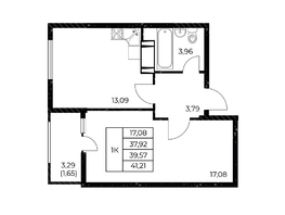 Продается 1-комнатная квартира ЖК Звезда Столицы 2, 41.21  м&sup2;, 7294170 рублей