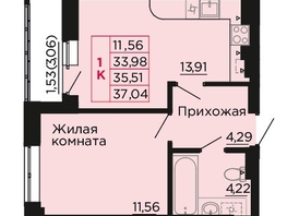 Продается 1-комнатная квартира ЖК Вишневый сад, дом 2.2, 36  м&sup2;, 5220000 рублей