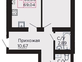 Продается 2-комнатная квартира ЖК Вишневый сад, дом 3, 66.8  м&sup2;, 9352000 рублей