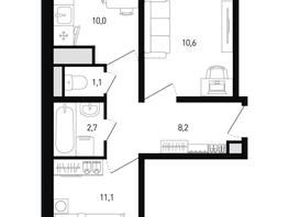 Продается 2-комнатная квартира ЖК Левенцовка Парк, лит 8-11 стр.1, сек.1,2,3, 44.8  м&sup2;, 5572224 рублей