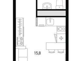Продается Студия Ткачева ул, 20.8  м&sup2;, 3076903 рублей