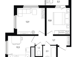 Продается 2-комнатная квартира ЖК 5 элемент Аске, лит 5-11 стр.1, сек.1,2,3,4, 45.8  м&sup2;, 7763100 рублей