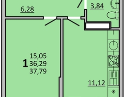 Продается 1-комнатная квартира ЖК Фрейм, 11Б, 37.6  м&sup2;, 7256800 рублей