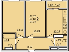Продается 2-комнатная квартира ЖК Фрейм, 11Б, 53.2  м&sup2;, 9496200 рублей