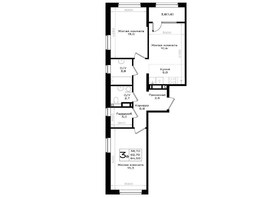 Продается 3-комнатная квартира ЖК Придонье, литер 3.3, 64.5  м&sup2;, 7095000 рублей