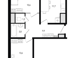 Продается 2-комнатная квартира ЖК 5 элемент Аске, лит 5-11 стр.1, сек.1,2,3,4, 51.7  м&sup2;, 5668905 рублей