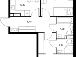 Продается 2-комнатная квартира ЖК Эстет, литер 49.2, 62.7  м&sup2;, 9866472 рублей