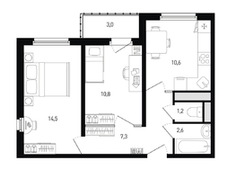 Продается 2-комнатная квартира ЖК 5 элемент Аске, лит 5-11 стр.2, сек.5,6, 49  м&sup2;, 5494860 рублей