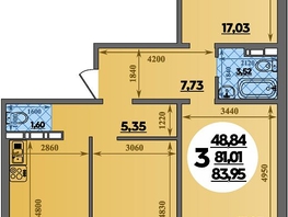 Продается 3-комнатная квартира ЖК Суворовский, литера 23, 83.95  м&sup2;, 8842900 рублей