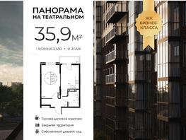 Продается 1-комнатная квартира ЖК Панорама на Театральном, литера 1, 35.9  м&sup2;, 6082500 рублей