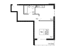 Продается 1-комнатная квартира Назарько ул, 39.2  м&sup2;, 4939200 рублей