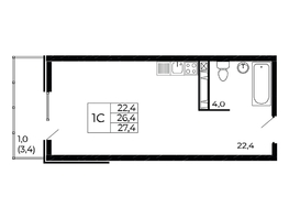 Продается Студия ЖК Западные Аллеи, литера 6.3, 27.65  м&sup2;, 4175150 рублей
