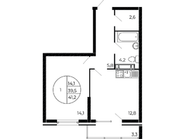 Продается 1-комнатная квартира Александра Невского ул, 40.75  м&sup2;, 4930750 рублей