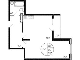 Продается 2-комнатная квартира Александра Невского ул, 52.15  м&sup2;, 6049400 рублей
