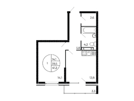 Продается 1-комнатная квартира Александра Невского ул, 40.75  м&sup2;, 4930750 рублей