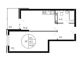Продается 1-комнатная квартира Александра Невского ул, 41.42  м&sup2;, 5011820 рублей