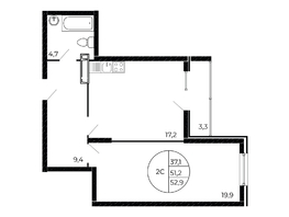 Продается 2-комнатная квартира Александра Невского ул, 52.15  м&sup2;, 6049400 рублей
