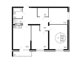 Продается 3-комнатная квартира Александра Невского ул, 80.2  м&sup2;, 8902200 рублей