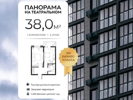 Продается 1-комнатная квартира ЖК Панорама на Театральном, литера 1, 38  м&sup2;, 8018000 рублей