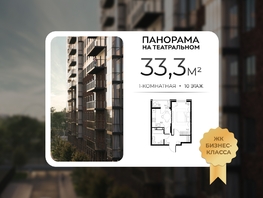 Продается 1-комнатная квартира ЖК Панорама на Театральном, литера 1, 33.3  м&sup2;, 6000000 рублей