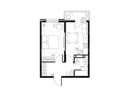 Продается 1-комнатная квартира ЖК Панорама на Театральном, литера 1, 37.9  м&sup2;, 7996900 рублей