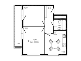 Продается 2-комнатная квартира ЖК ПРИТЯЖЕНИЕ, литер 3, 59  м&sup2;, 7460300 рублей