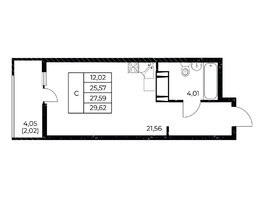 Продается Студия ЖК Звезда Столицы 2, 29.62  м&sup2;, 4979714 рублей