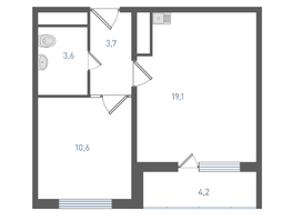 Продается 1-комнатная квартира ЖК Левенцовка Парк, литер 8-14, 39.1  м&sup2;, 4950060 рублей