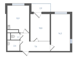 Продается 2-комнатная квартира ЖК Левенцовка Парк, литер 8-14, 48.8  м&sup2;, 5797440 рублей