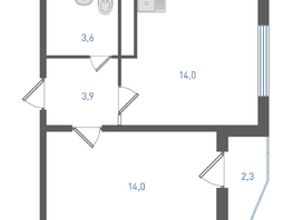 Продается 1-комнатная квартира ЖК Левенцовка Парк, литер 8-14, 36.7  м&sup2;, 4708610 рублей