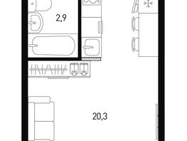 Продается Студия ЖК 5 элемент Аске, лит 5-11 стр.2, сек.5,6, 24.6  м&sup2;, 3739200 рублей