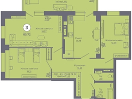 Продается 3-комнатная квартира ЖК Сокольники, литер 3, 86.21  м&sup2;, 9396890 рублей