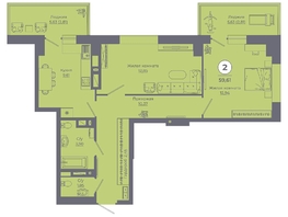 Продается 2-комнатная квартира ЖК Сокольники, литер 3, 60.36  м&sup2;, 7122480 рублей