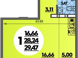Продается Студия ЖК Суворовский, литера 7, 29.47  м&sup2;, 4052719 рублей