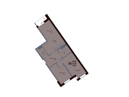 Продается 3-комнатная квартира ЖК Академия, 1 этап, 73.05  м&sup2;, 11770619 рублей