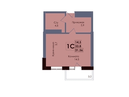 Продается Студия ЖК Академия, 2 этап, 31.56  м&sup2;, 5980620 рублей