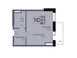 Продается Студия ЖК Академия, 2 этап, 28.39  м&sup2;, 6118045 рублей