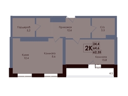 Продается 2-комнатная квартира ЖК Академия, 2 этап, 62.35  м&sup2;, 10817725 рублей