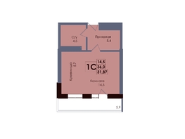 Продается Студия ЖК Академия, 2 этап, 31.87  м&sup2;, 6039365 рублей